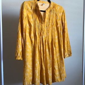 Marigold yellow floral mini sun dress